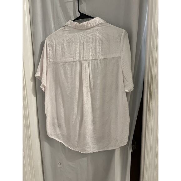 Life Is Good Sleep White Embroidered Button Front Sleep Shirt Sz Xl - Picture 7 of 7